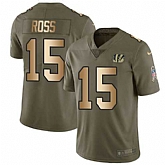 Nike Bengals 15 John Ross Olive Gold Salute To Service Limited Jersey Dzhi,baseball caps,new era cap wholesale,wholesale hats